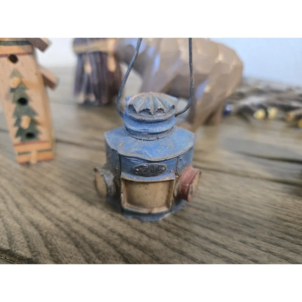 Set Of 8 Rustic Outdoor Cabin Themed Christmas Ornaments